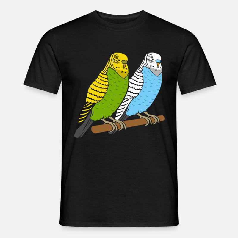 Wellensittiche - Männer T-Shirt - Schwarz