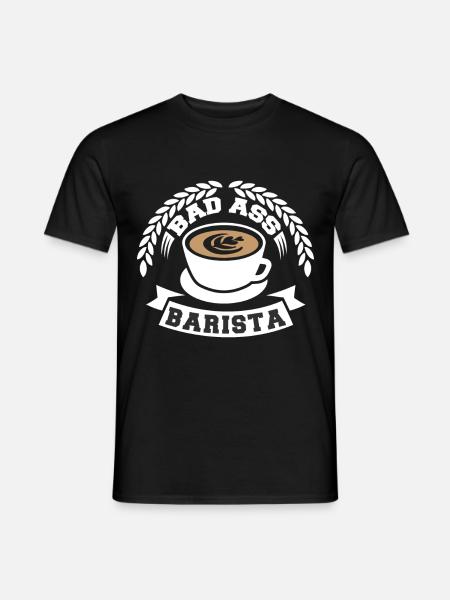Barista Coffee Bean Cafe Kawa ziarnista - T-shirt męski - czarny