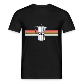 Kaffee Retro Barista Kaffeebohne Milch - Männer T-Shirt - Schwarz - Vorne - AI Model Male 178 light (178cm)