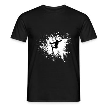 Ski Freestyler Skiläufer Wintersportler Farbklecks - Männer T-Shirt - Schwarz - Vorne - AI Model Male 178 light (178cm)