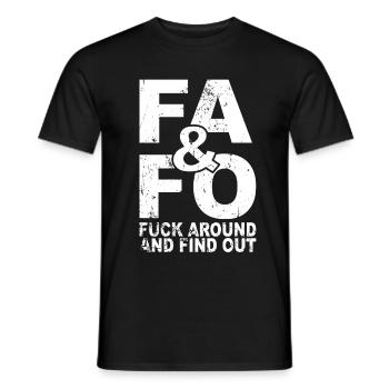 FAFO baise et découvre - T-shirt homme - noir - Devant - AI Model Male 178 light (178cm)