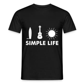 Ukulele musician life instruments concert - Men's T-Shirt - black - Front - AI Model Male 178 light (178cm)