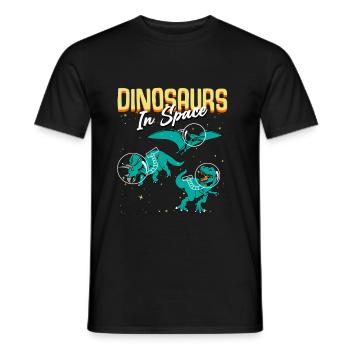 dinosaure dans l'espace - T-shirt homme - noir - Devant - AI Model Male 178 light (178cm)
