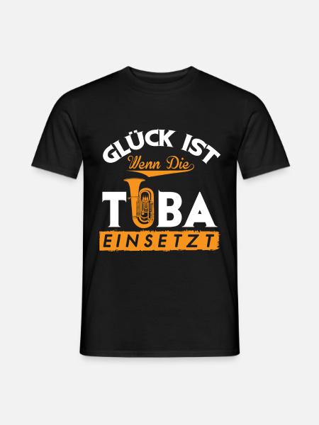Tuba Glück Musikinstrument Musiker Konzert - Männer T-Shirt - Schwarz