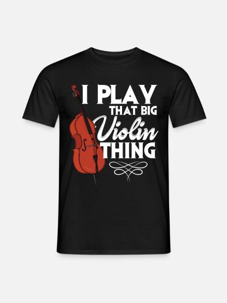 Kontrabass Violine Bassist Musikinstrument - Männer T-Shirt - Schwarz