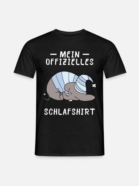 Elefant Schlafshirt Geschenk Geburtstag - Männer T-Shirt - Schwarz