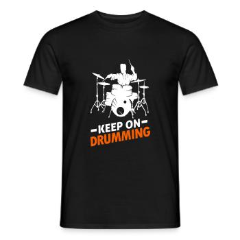 Batteur tambour de tambour bass musiciens - T-shirt homme - noir - Devant - AI Model Male 178 light (178cm)