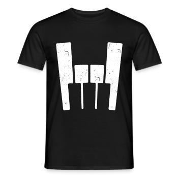 Clavier metal piano - T-shirt homme - noir - Devant - AI Model Male 178 light (178cm)