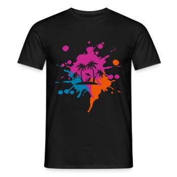 Vacances Taches colorées - T-shirt homme - noir - Devant - AI Model Male 178 light (178cm)