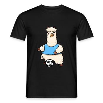 Fußball Lama Alpaka - Männer T-Shirt - Schwarz - Vorne - AI Model Male 178 light (178cm)