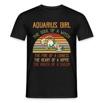 Aquarius Zodiac Aquarius girl Horoscope - Men's T-Shirt - black - Front - AI Model Male 178 light (178cm)
