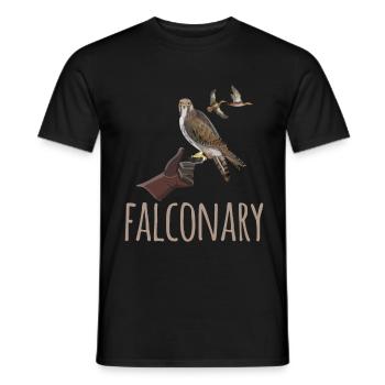 Fauconnerie Aigle Fauconnier Oiseaux Oiseaux - T-shirt homme - noir - Devant - AI Model Male 178 light (178cm)