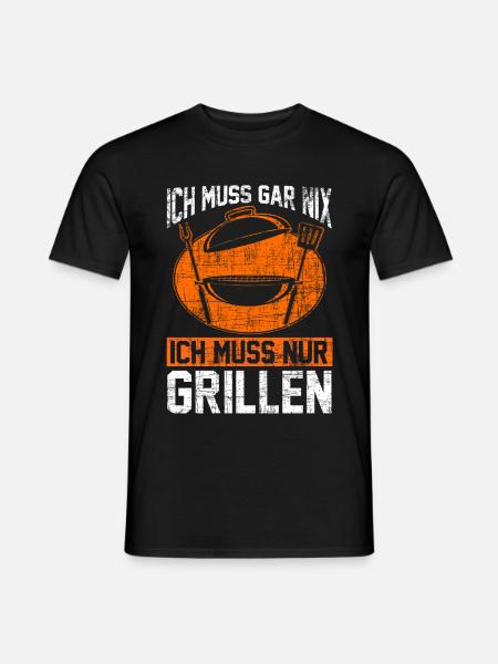 Grillen Griller Grill Geschenk - Männer T-Shirt - Schwarz
