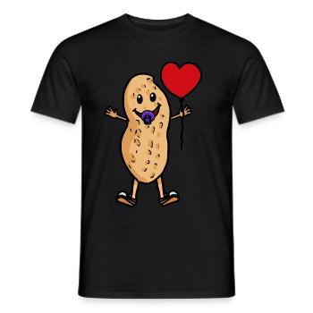Baby Erdnuss Luftballon Herz Kinder Geburt Hurra - Männer T-Shirt - Schwarz - Vorne - AI Model Male 178 light (178cm)