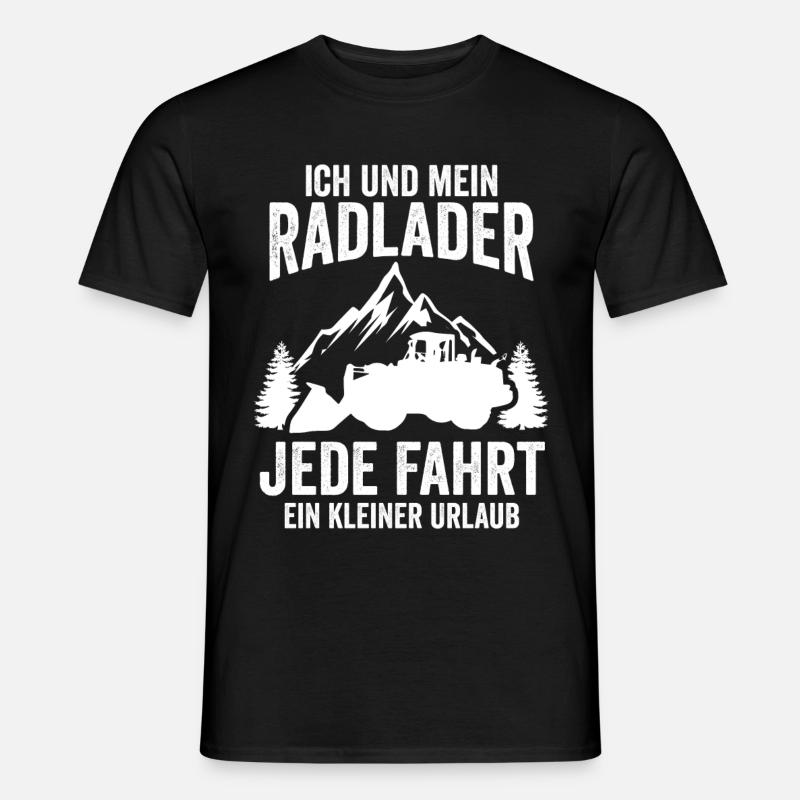 Radlader Baustelle Baggerfahrer Geschenk - Männer T-Shirt - Schwarz