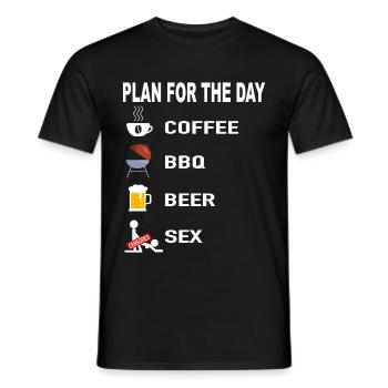 Barbecue Plan de la journée Café Barbecue Bière Sexe - T-shirt homme - noir - Devant - AI Model Male 178 light (178cm)