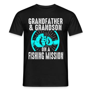 Grandpa Grandson Fishing Angler Fishing Fishing Rod - Men's T-Shirt - black - Front - AI Model Male 178 light (178cm)