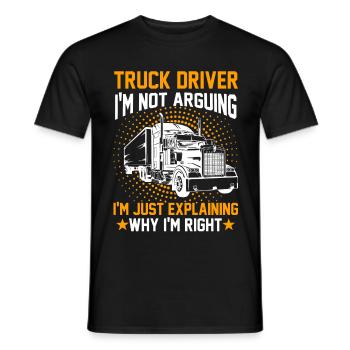 Lkw-Fahrer Kurier Frachter Geschenk - Männer T-Shirt - Schwarz - Vorne - AI Model Male 178 light (178cm)