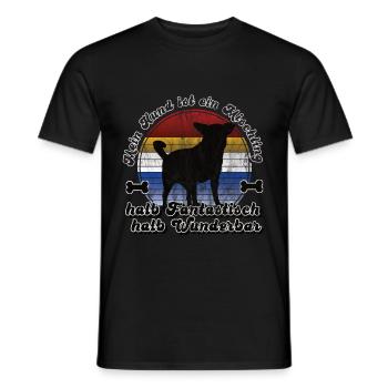 Mischling Hund fantastisch Wunderbar Sunset - Männer T-Shirt - Schwarz - Vorne - AI Model Male 178 light (178cm)