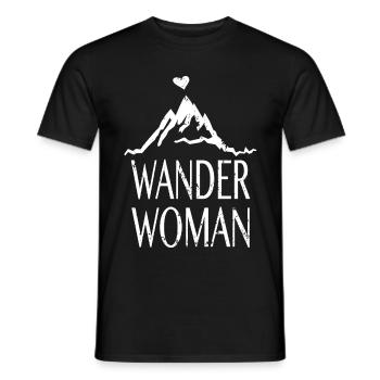 Wander Woman Outdoor Trekking Wandern Berg Herz - Männer T-Shirt - Schwarz - Vorne - AI Model Male 178 light (178cm)