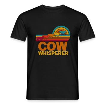 Colorful nostalgic retro farmer COW WHISPERER - T-shirt homme - noir - Devant - AI Model Male 178 light (178cm)