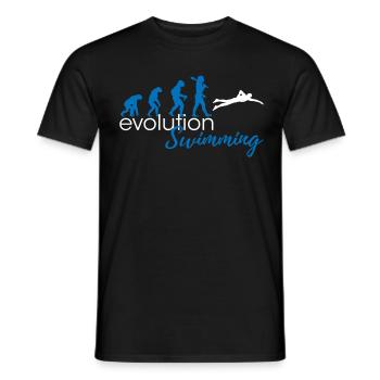 Swimming Evolution - Männer T-Shirt - Schwarz - Vorne - AI Model Male 178 light (178cm)