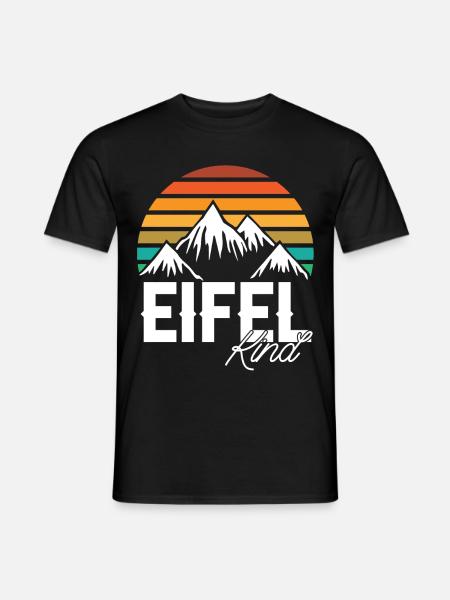 Eifelkind Retro Gebirge Wandern Berge - Männer T-Shirt - Schwarz