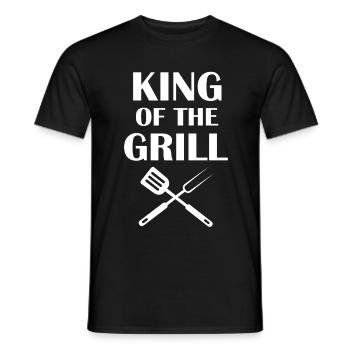 King of grill king gift birthday Father's Day - Men's T-Shirt - black - Front - AI Model Male 178 light (178cm)