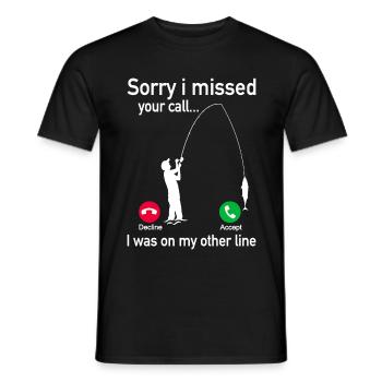 Désolé i missed your call i was on the other line - T-shirt homme - noir - Devant - AI Model Male 178 light (178cm)