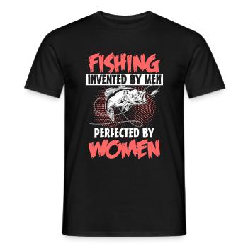 Fly fishing girls - Men's T-Shirt - black - Front - AI Model Male 178 light (178cm)