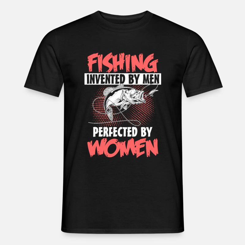 Fliegenfischen Mädchen - Männer T-Shirt - Schwarz