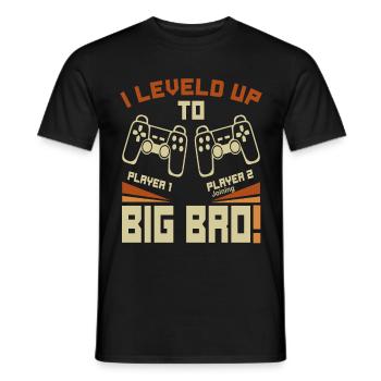 I Leveled Up To Big Bro - Nouveau frère de Jeu - T-shirt homme - noir - Devant - AI Model Male 178 light (178cm)