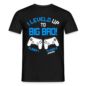 Endlich Big Bro - Video Games Gaming Bruder - Männer T-Shirt - Schwarz - Vorne - AI Model Male 178 light (178cm)