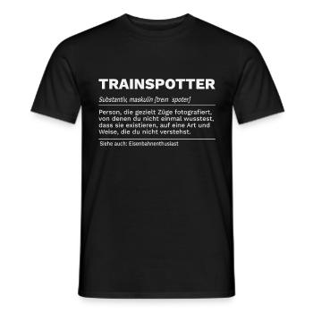 Train Spotter Railway Photography Definition - Men's T-Shirt - black - Front - AI Model Male 178 light (178cm)
