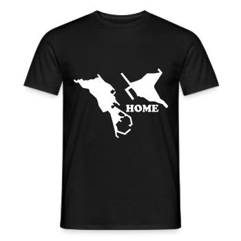 Helgoland Home North Sea Island Dune - Men's T-Shirt - black - Front - AI Model Male 178 light (178cm)
