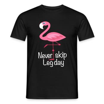 Fitness Flamingo Leg Day Sort Gym musculation - T-shirt homme - noir - Devant - AI Model Male 178 light (178cm)