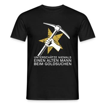 Goldschürfen Goldwaschen Gold Spitzhacke - Männer T-Shirt - Schwarz - Vorne - AI Model Male 178 light (178cm)