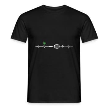 Tennis Heartbeat Gift Idea - Men's T-Shirt - black - Front - AI Model Male 178 light (178cm)