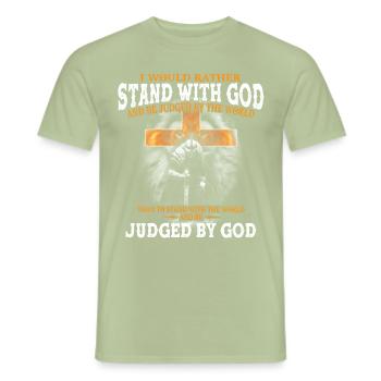 Religion Christianisme - T-shirt homme - vert sauge - Devant - AI Model Male 178 light (178cm)