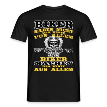 BIKER MACHEN DAS BESTE AUS ALLEM - cooler Spruch - Männer T-Shirt - Schwarz - Vorne - AI Model Male 178 light (178cm)