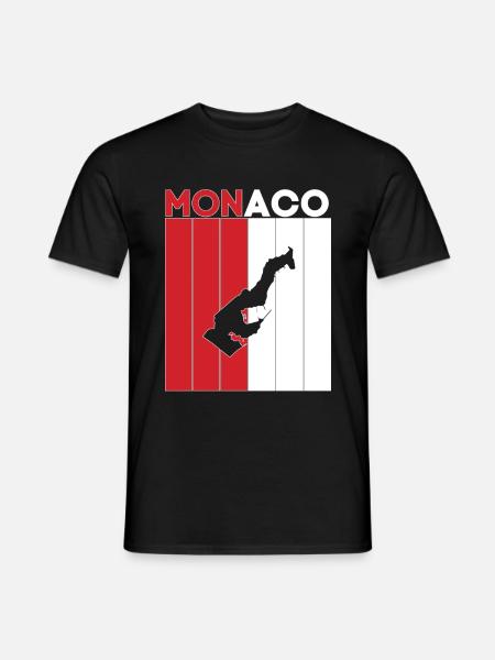 monaco Frontière nationale et pavillon - T-shirt homme - noir