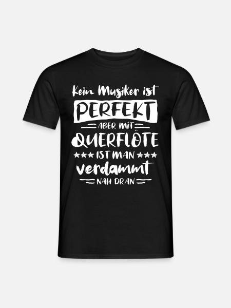 Querflöte Musiker Sprüche Lustig Humor Querflötist - Männer T-Shirt - Schwarz