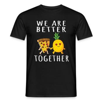 Pizza Hawaii Pineapple Pizza Food - Men's T-Shirt - black - Front - AI Model Male 178 light (178cm)