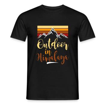 Montagnes de l’Himalaya Randonnée Tibet Népal - T-shirt homme - noir - Devant - AI Model Male 178 light (178cm)