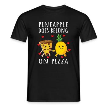 Pizza Hawaii Pineapple Pizza Food - Men's T-Shirt - black - Front - AI Model Male 178 light (178cm)