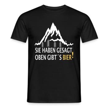 Outdoor Trekking Berg Wandern Bier Spruch - Männer T-Shirt - Schwarz - Vorne - AI Model Male 178 light (178cm)
