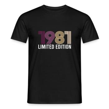 Vintage Limited Edition 1981 Geburtstag Geburtsjah - Männer T-Shirt - Schwarz - Vorne - AI Model Male 178 light (178cm)