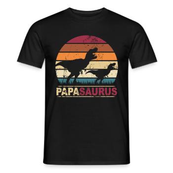 Papa Saurus Dinosaures Familles Dino Papasaurus - T-shirt homme - noir - Devant - AI Model Male 178 light (178cm)