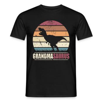 Grandma Saurus Dinosaure Grandmasaurus Grandma Dino - T-shirt homme - noir - Devant - AI Model Male 178 light (178cm)