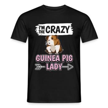 Cobaye I’m The Crazy Guinée Pig Lady - T-shirt homme - noir - Devant - AI Model Male 178 light (178cm)